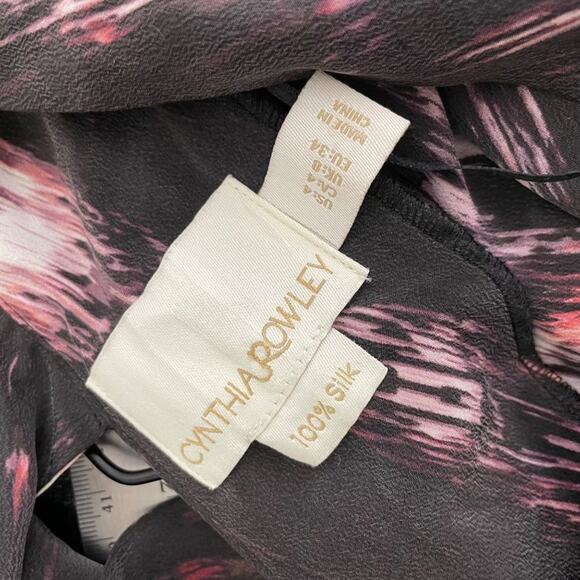 Cynthia Rowley Womens Dress Size 4 Purple V-Neck Silk Pullover Unlined Casual - Picture 3 of 14